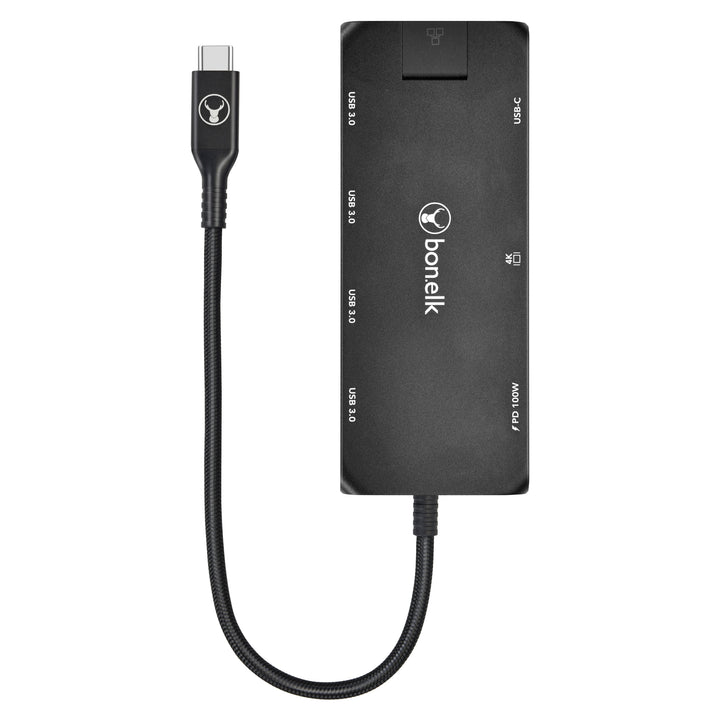 Bonelk Long-Life USB-C to 8in1 Multiport Hub - Black