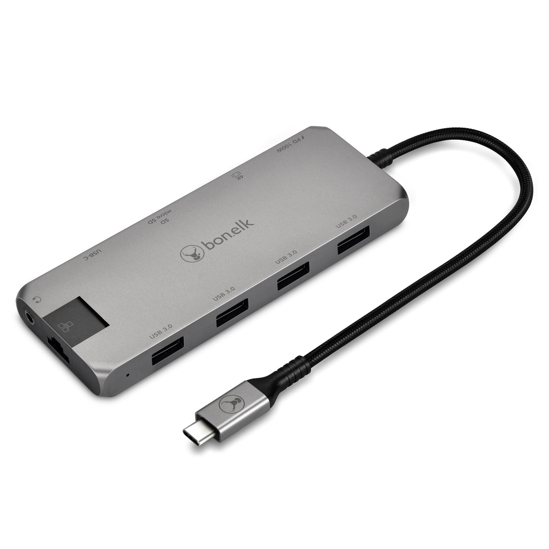 Bonelk Long-Life USB-C to 11in1 Multiport Hub - Space Grey