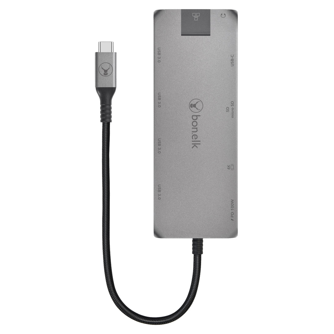 Bonelk Long-Life USB-C to 11in1 Multiport Hub - Space Grey