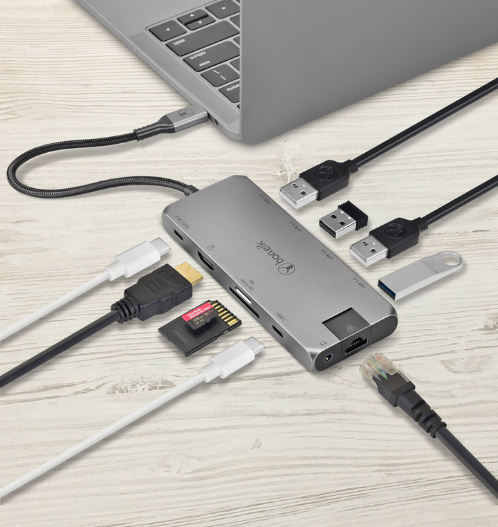 Bonelk Long-Life USB-C to 11in1 Multiport Hub - Space Grey