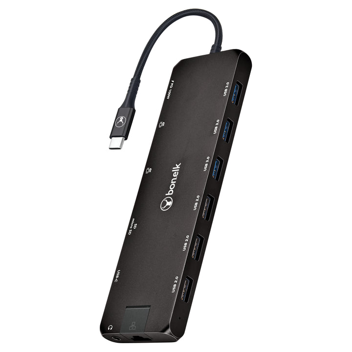 Bonelk Long-Life USB-C to 14in1 Multiport Hub - Black