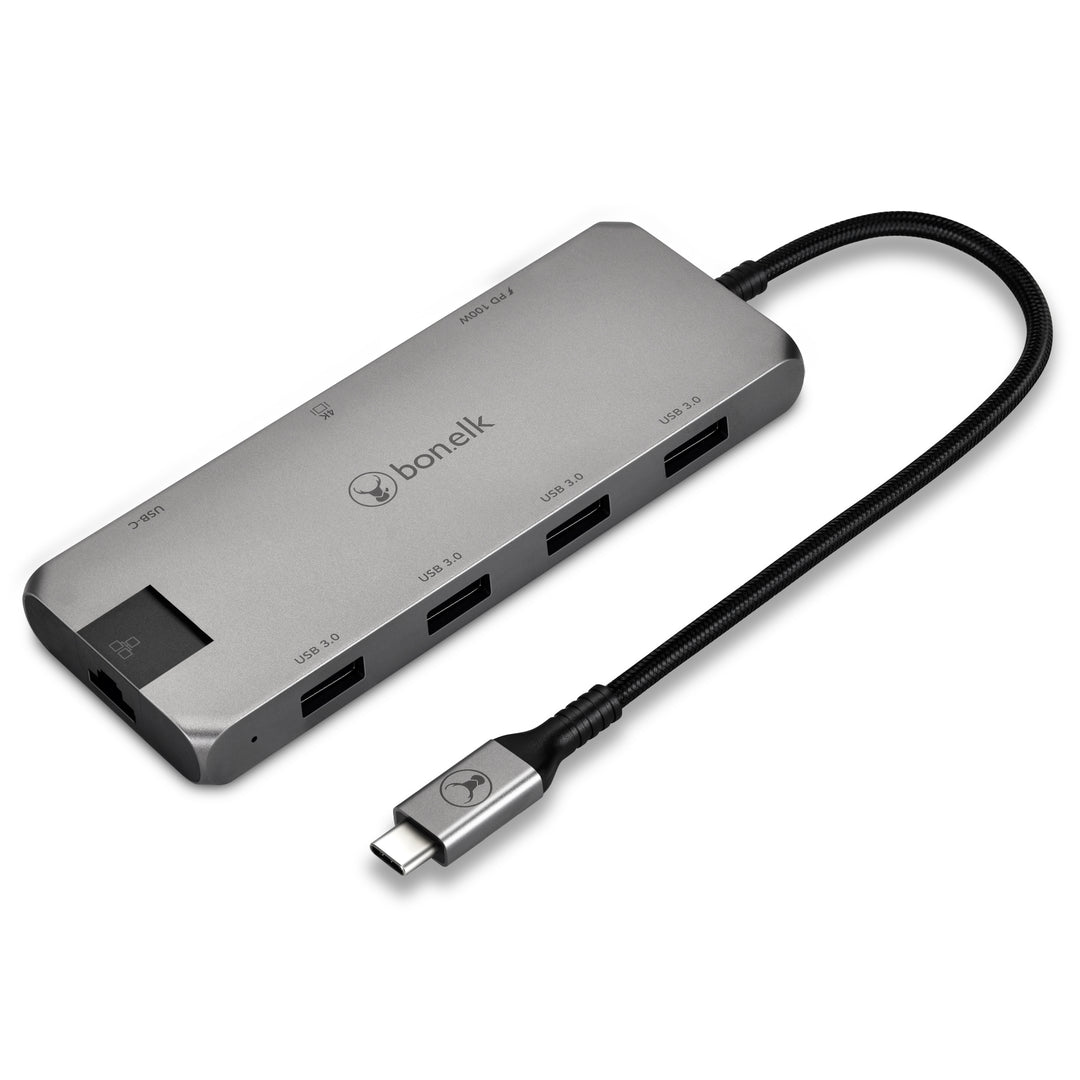 Bonelk Long-Life USB-C to 8in1 Multiport Hub - Space Grey