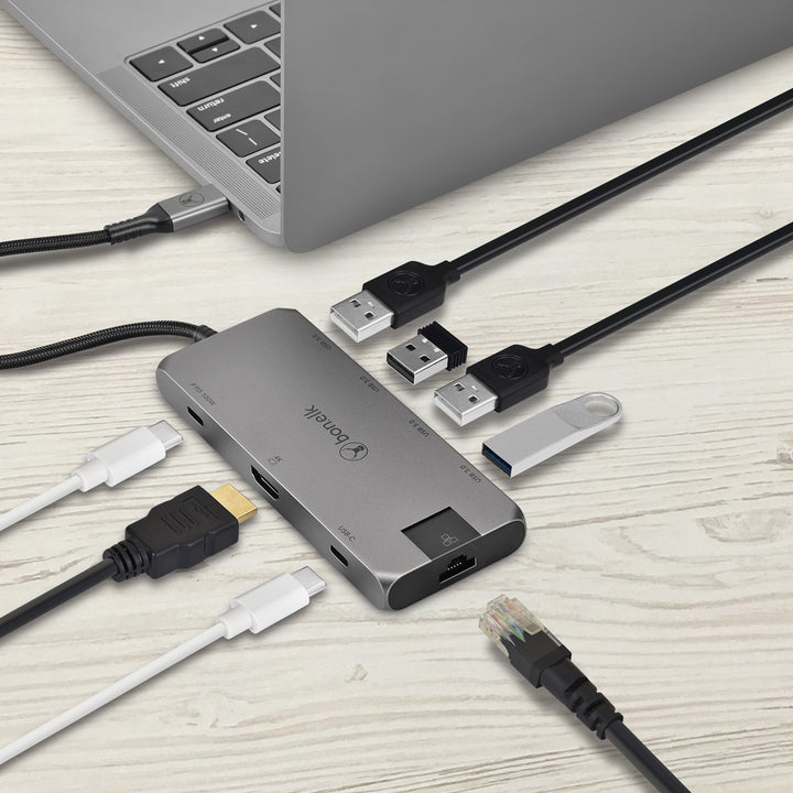 Bonelk Long-Life USB-C to 8in1 Multiport Hub - Space Grey