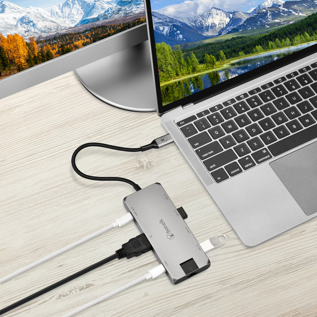 Bonelk Long-Life USB-C to 8in1 Multiport Hub - Space Grey