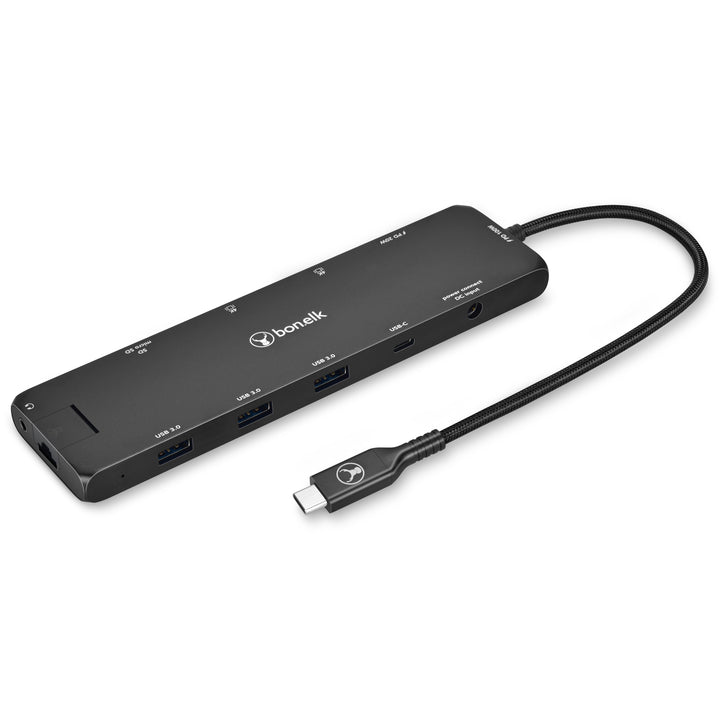 Bonelk Long-Life USB-C to 12in1 Multiport Powered Hub - Black