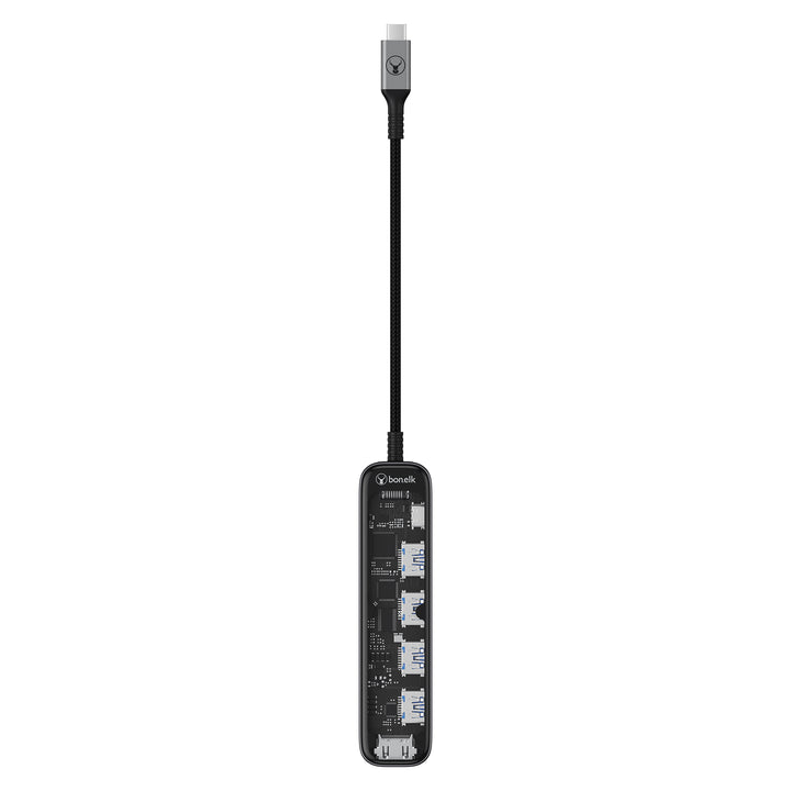 Bonelk Vision Long-Life USB-C to 6in1 Multiport Hub (inc SD) -  Clear