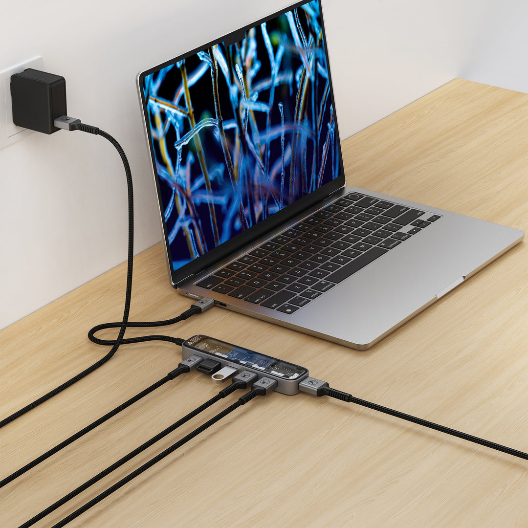 Bonelk Vision Long-Life USB-C to 6in1 Multiport Hub (inc SD) -  Clear