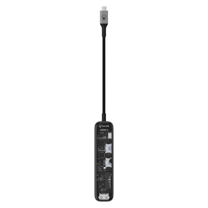 Bonelk Vision Long-Life USB-C to 8in1 Multiport Hub -  Clear