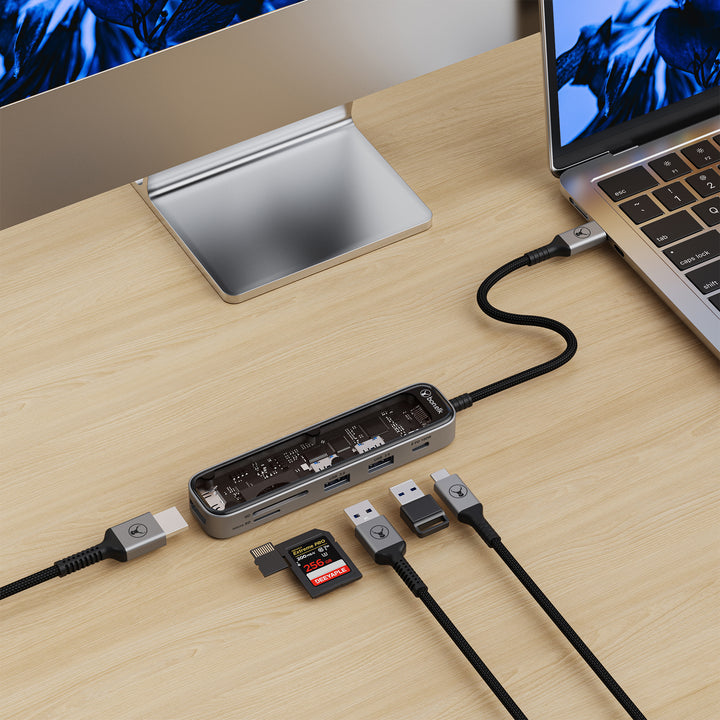 Bonelk Vision Long-Life USB-C to 8in1 Multiport Hub -  Clear