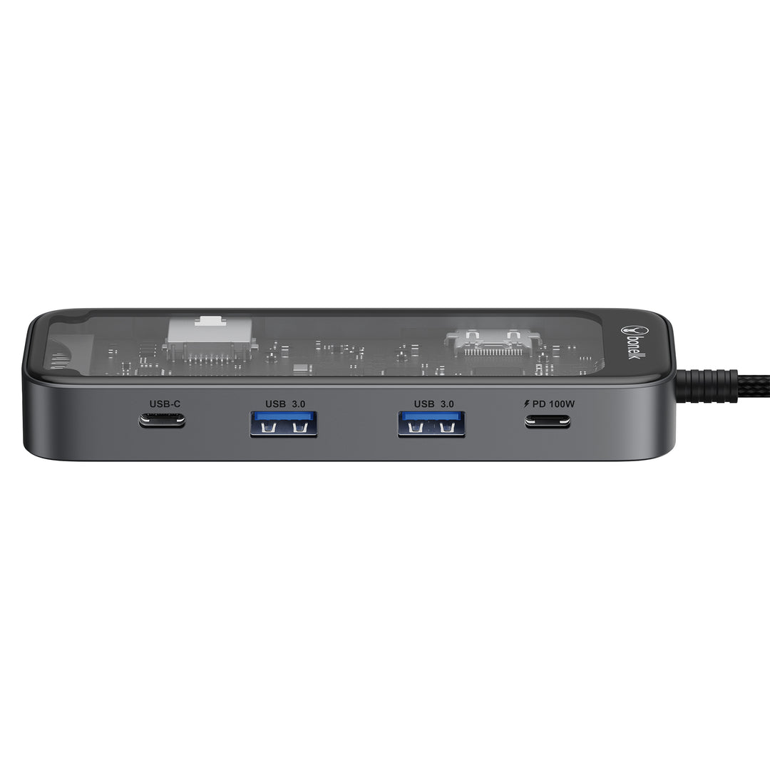 Bonelk Vision Long-Life USB-C to 6in1 Multiport Hub -  Clear