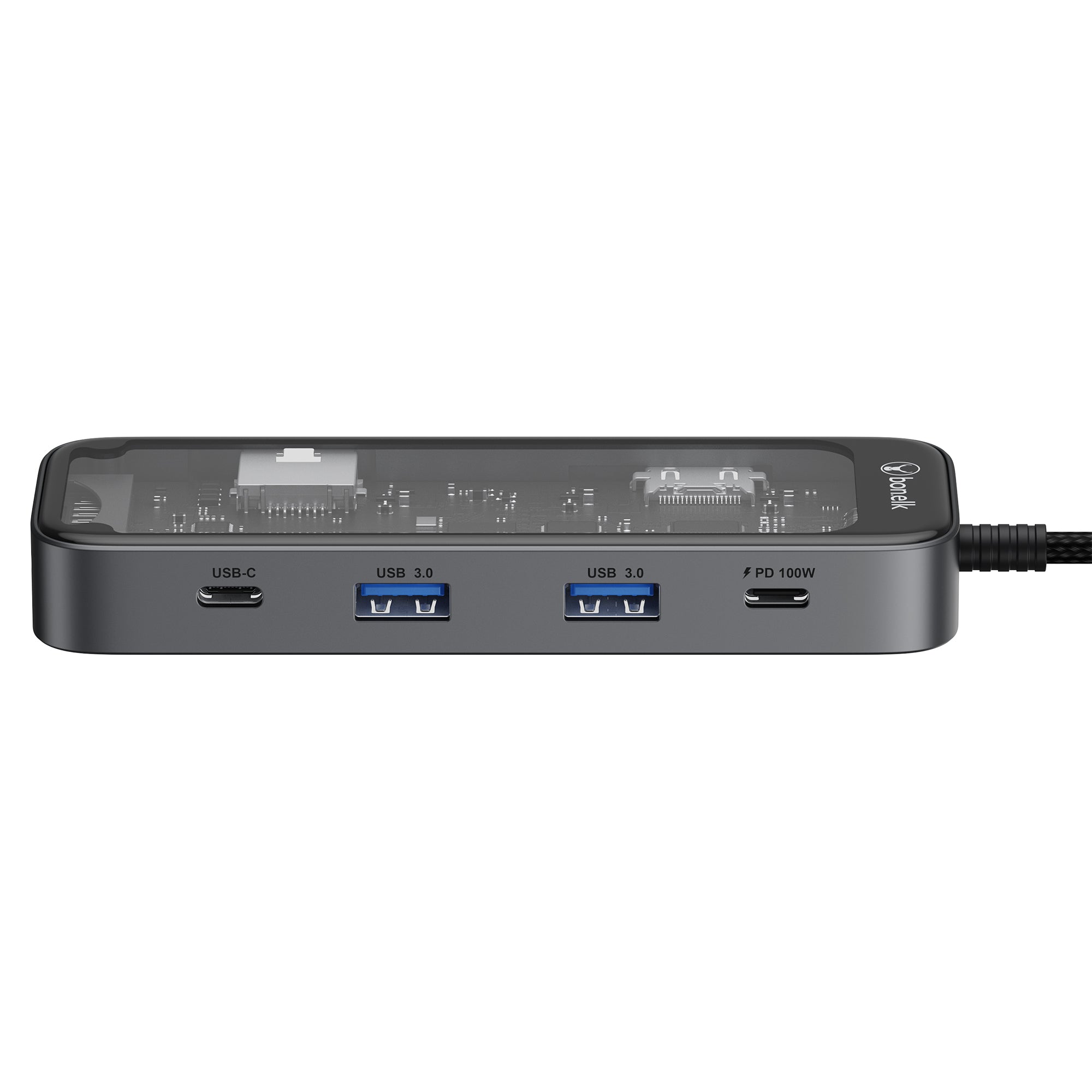 Bonelk Vision Long-Life USB-C to 8in1 Multiport Hub -  Clear