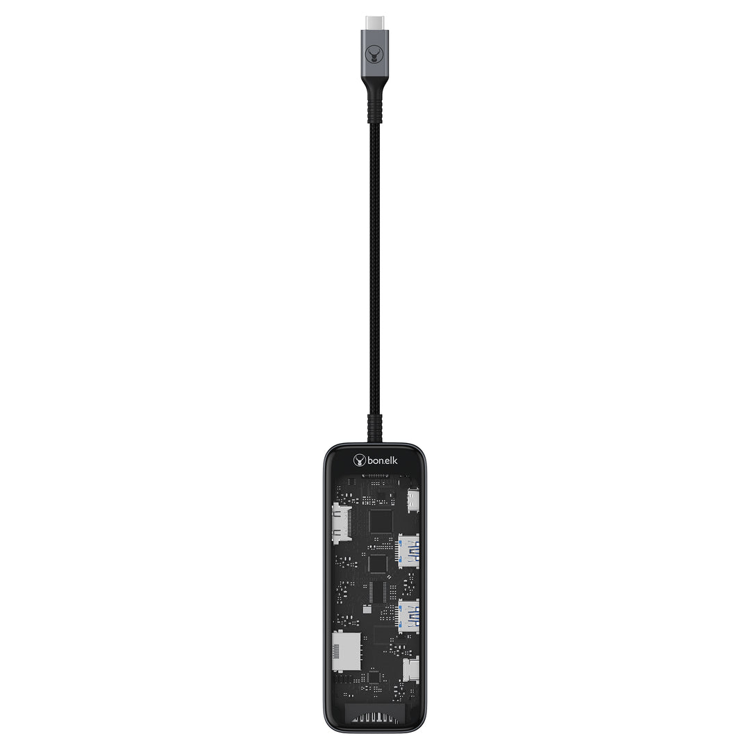 Bonelk Vision Long-Life USB-C to 6in1 Multiport Hub -  Clear
