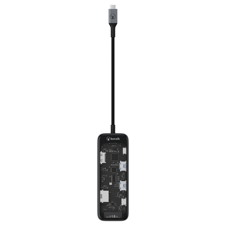 Bonelk Vision Long-Life USB-C to 6in1 Multiport Hub -  Clear