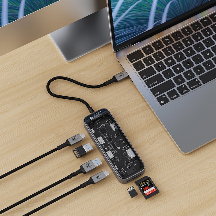 Bonelk Vision Long-Life USB-C to 6in1 Multiport Hub -  Clear