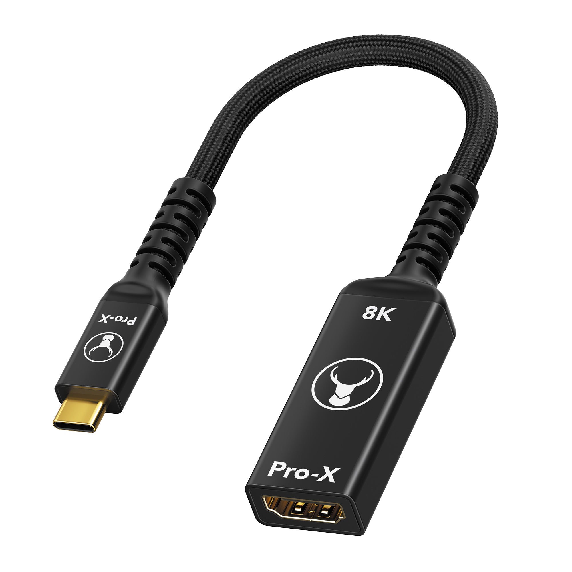 Bonelk Pro-X Long-Life USB-C to 8K HDMI Adapter (15cm) - Black
