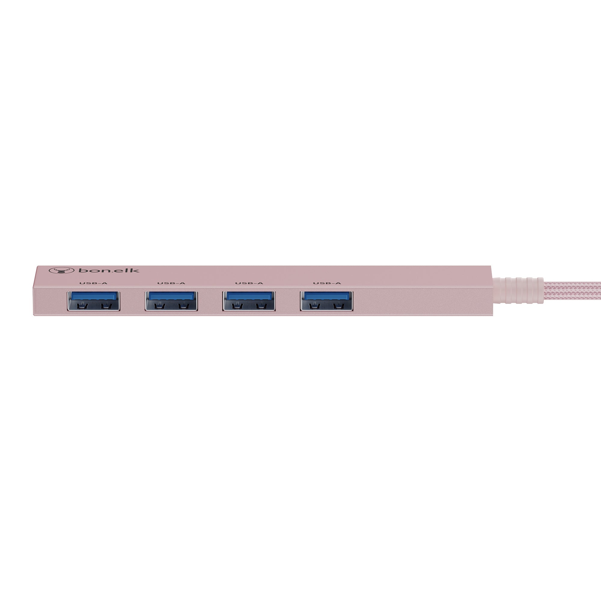 Bonelk Long-Life USB-C to 4 Port USB-A Slim Hub - Blush