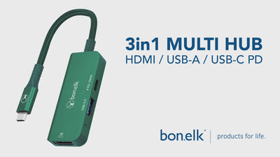 Bonelk Long-Life 3in1 Multiport Hub  - Green