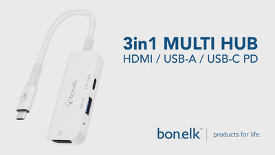Bonelk Long-Life 3in1 Multiport Hub  - White