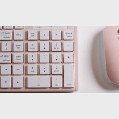 Bonelk Slim Wireless Keyboard and Mouse Combo, KM-322 - Salmon