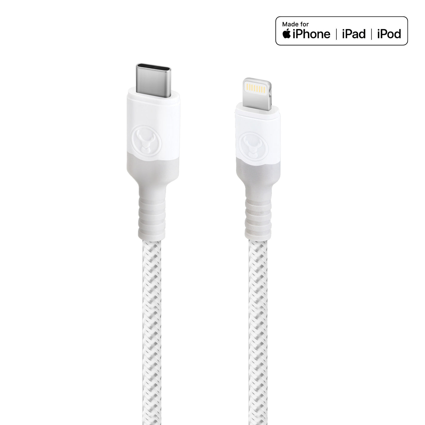 Bonelk Long-Life USB-C to Lightning Cable White/Grey - 1.2m