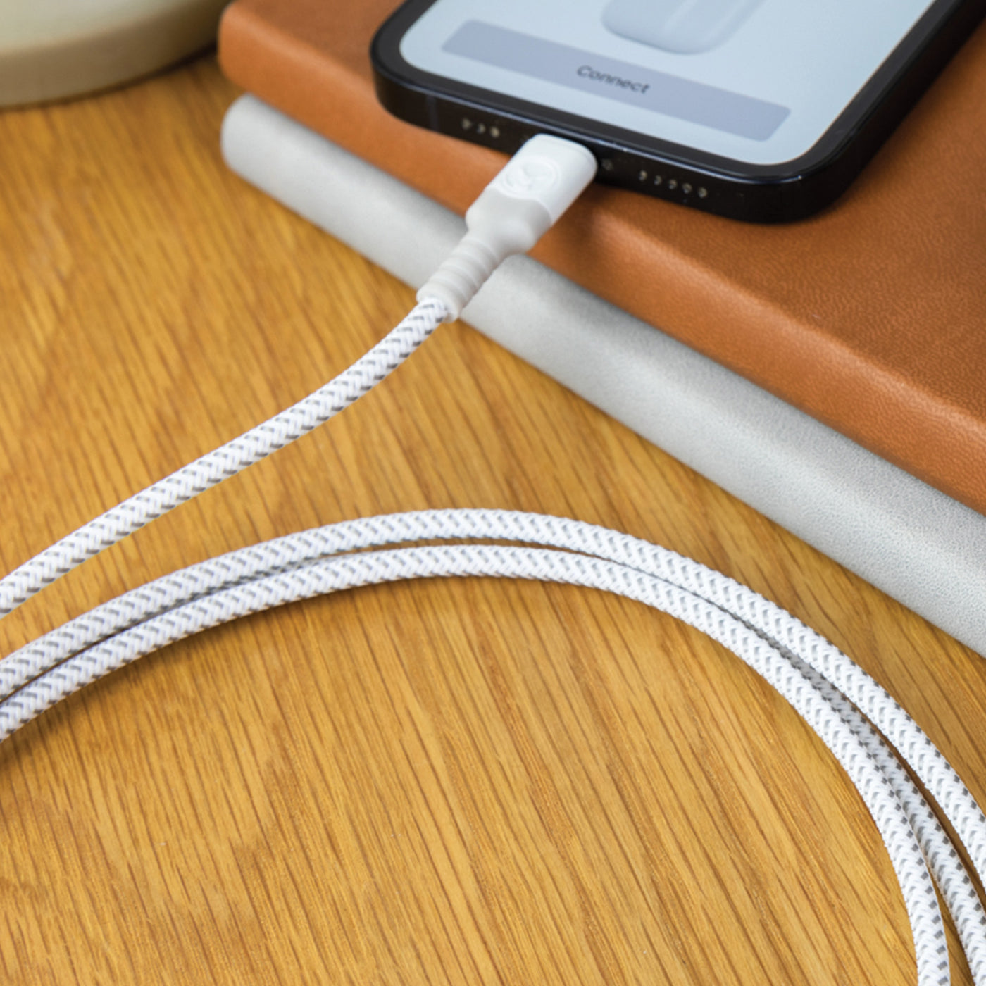Bonelk Long-Life USB-C to Lightning Cable White/Grey - 1.2m