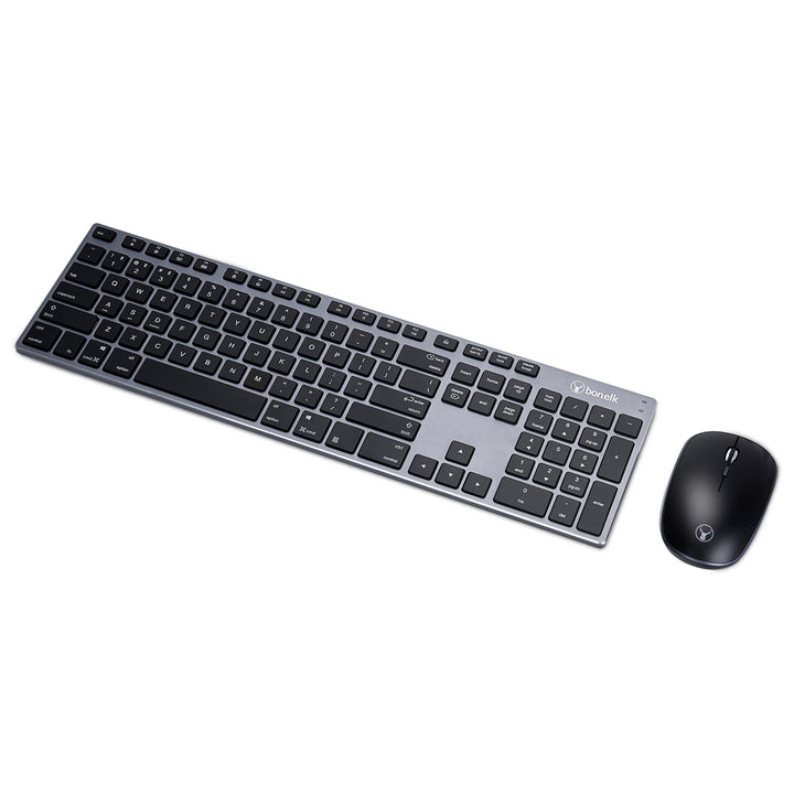 Bonelk Aluminium Bluetooth Keyboard and Mouse Combo, Full Size, KM-517A  - Space Grey