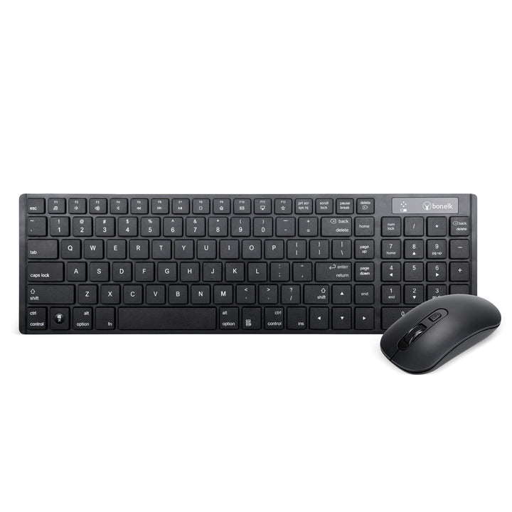 Bonelk Slim Wireless Keyboard and Mouse Combo, KM-322 - Black