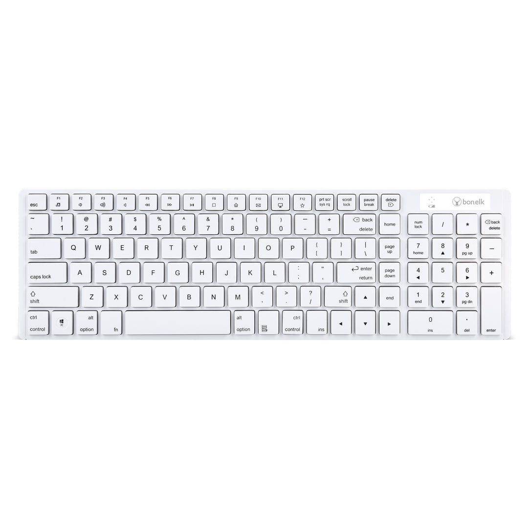 Bonelk Slim Wireless Keyboard and Mouse Combo, KM-322 - White