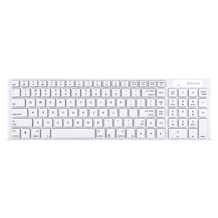 Bonelk Slim Wireless Keyboard and Mouse Combo, KM-322 - White