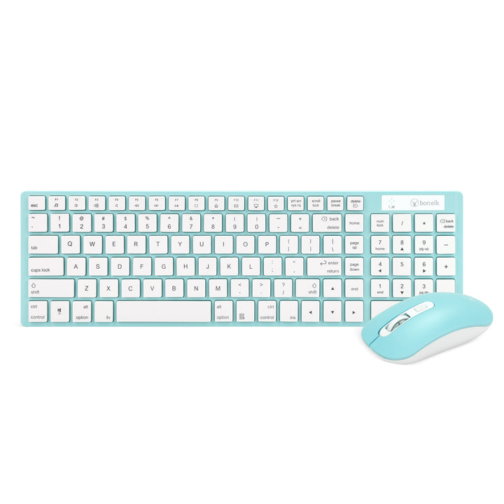 Bonelk Slim Wireless Keyboard and Mouse Combo, KM-322 - Teal