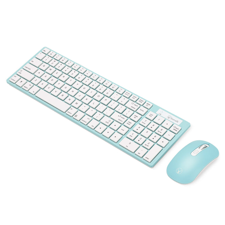 Bonelk Slim Wireless Keyboard and Mouse Combo, KM-322 - Teal