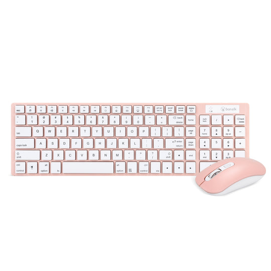 Bonelk Slim Wireless Keyboard and Mouse Combo, KM322 Salmon Bonelk