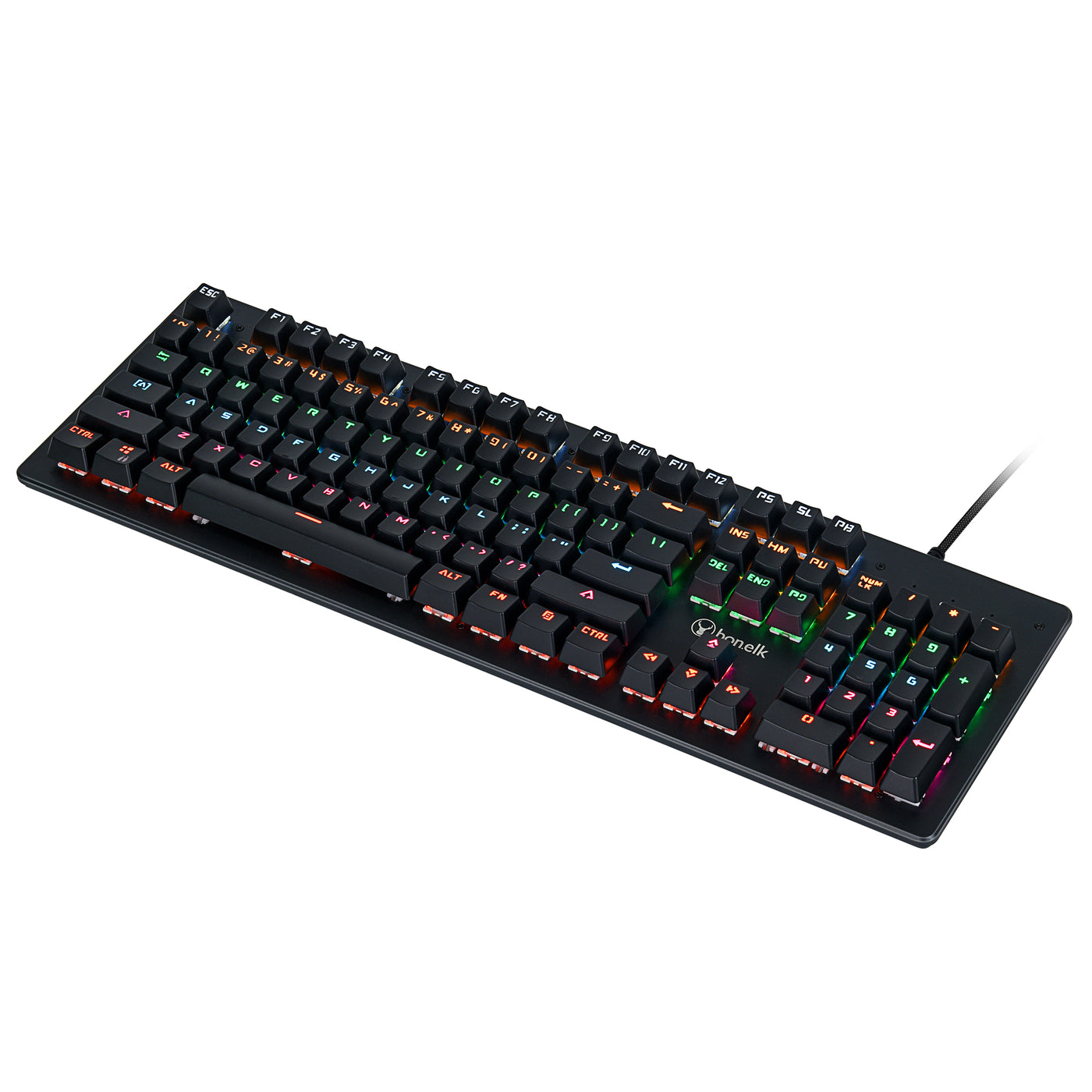 Bonelk Gaming RGB Mechanical Keyboard, USB, Full Size, K-544 - Black