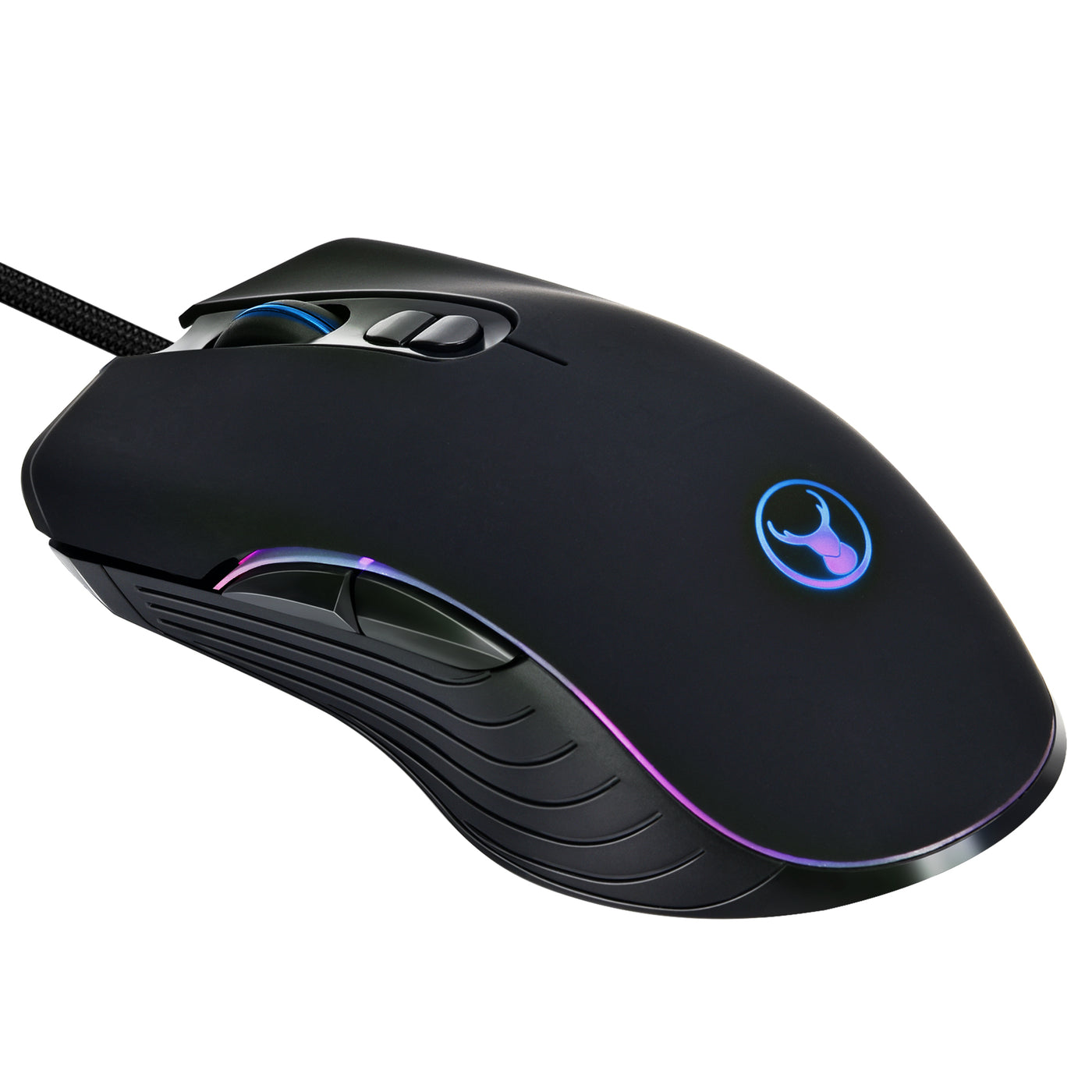Bonelk Gaming RGB 7D Mouse, USB, 1200 to 3200 DPI, X-715 - Black