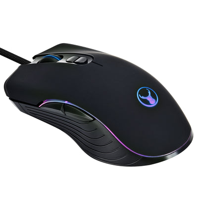 Bonelk Gaming RGB 7D Mouse, USB, 1200 to 3200 DPI, X-715 - Black