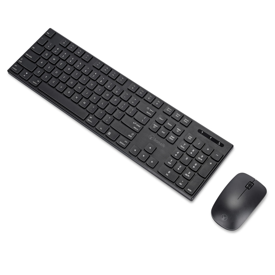 Bonelk Slim Wireless Keyboard and Mouse Combo, KM-314 - Black