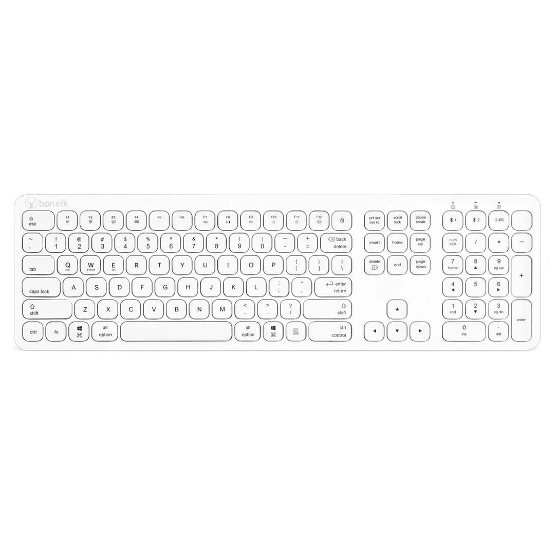 Bonelk Slim Bluetooth/Wireless Keyboard and Mouse Combo, KM-447 - White