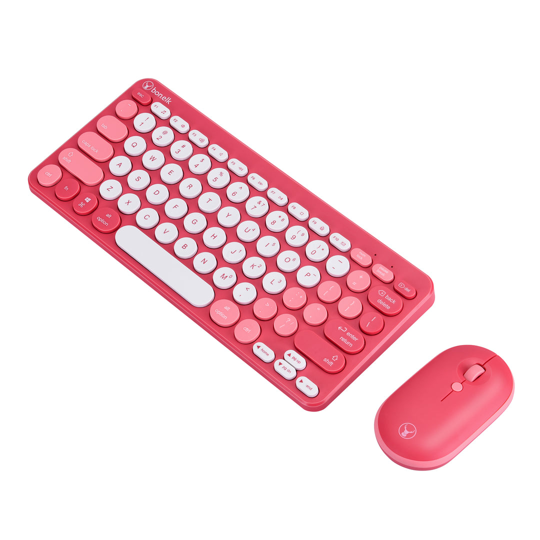 Bonelk Wireless Keyboard and Mouse Combo, Compact, KM-383 - Red