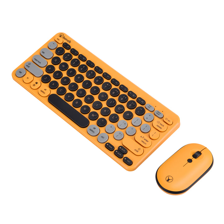 Bonelk Wireless Keyboard and Mouse Combo, Compact, KM-383 - Orange