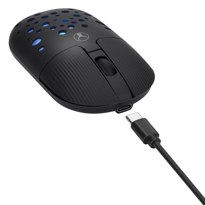 Bonelk Bluetooth/Wireless RGB 4D Mouse, 800-1600 DPI, USB-C, M-270 - Black