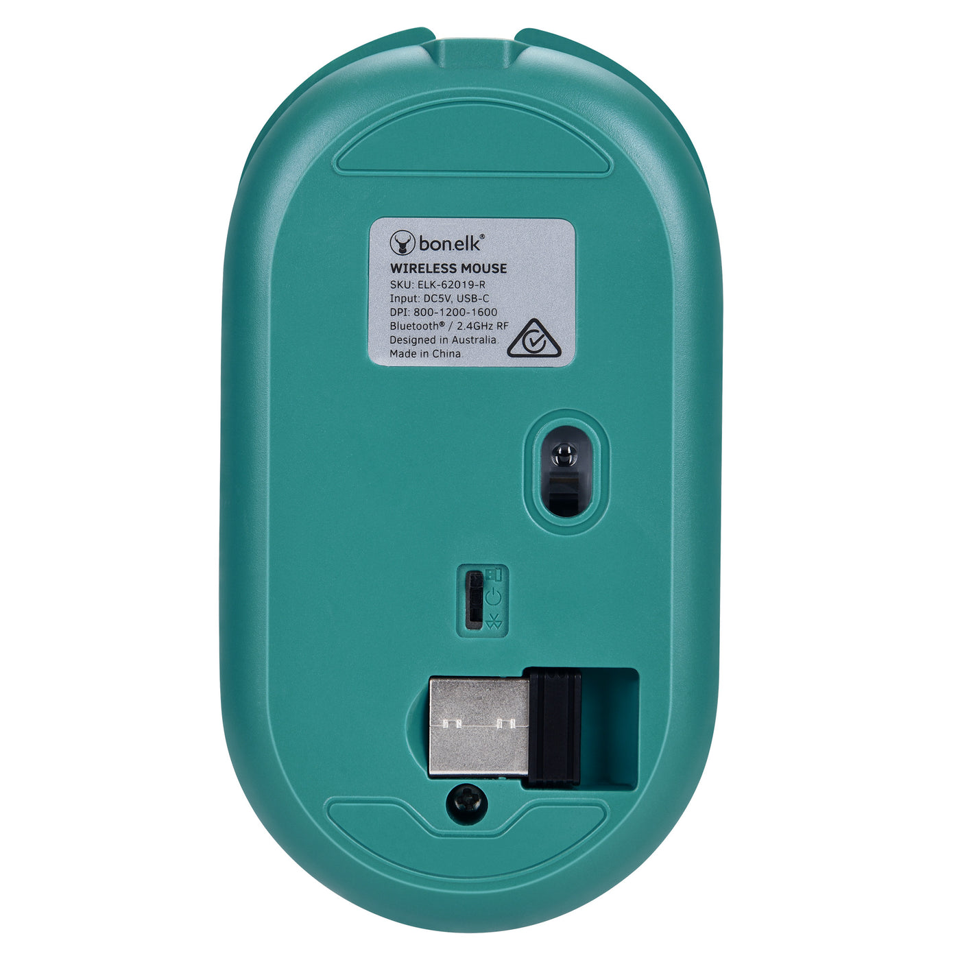 Bonelk Bluetooth/Wireless RGB 4D Mouse, 1200DPI, USB-C, M-270 - Emerald