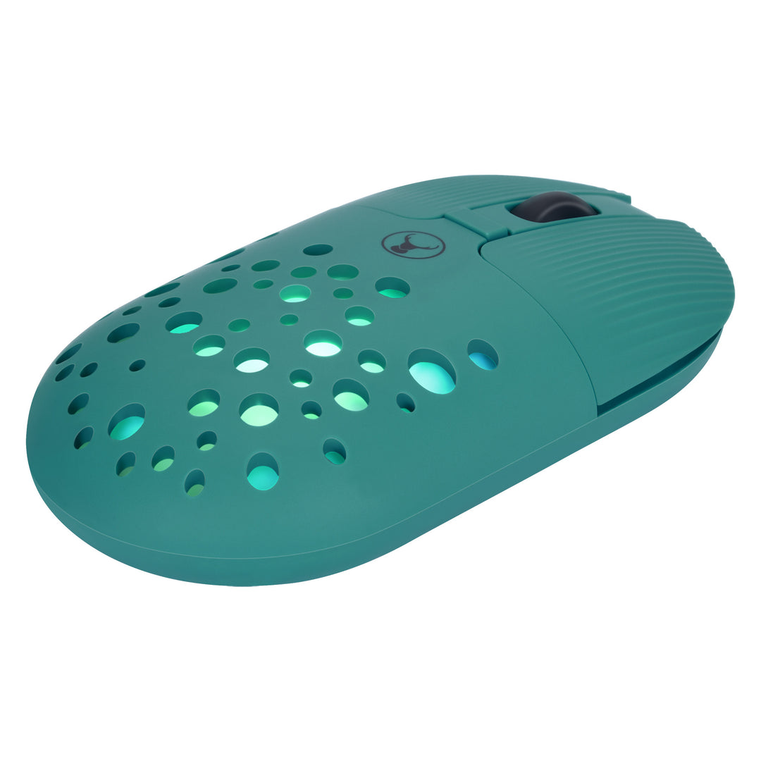 Bonelk Bluetooth/Wireless RGB 4D Mouse, 800-1600 DPI, USB-C, M-270 - Emerald