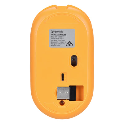 Bonelk Bluetooth/Wireless RGB 4D Mouse, 800-1600 DPI, USB-C, M-270 - Orange
