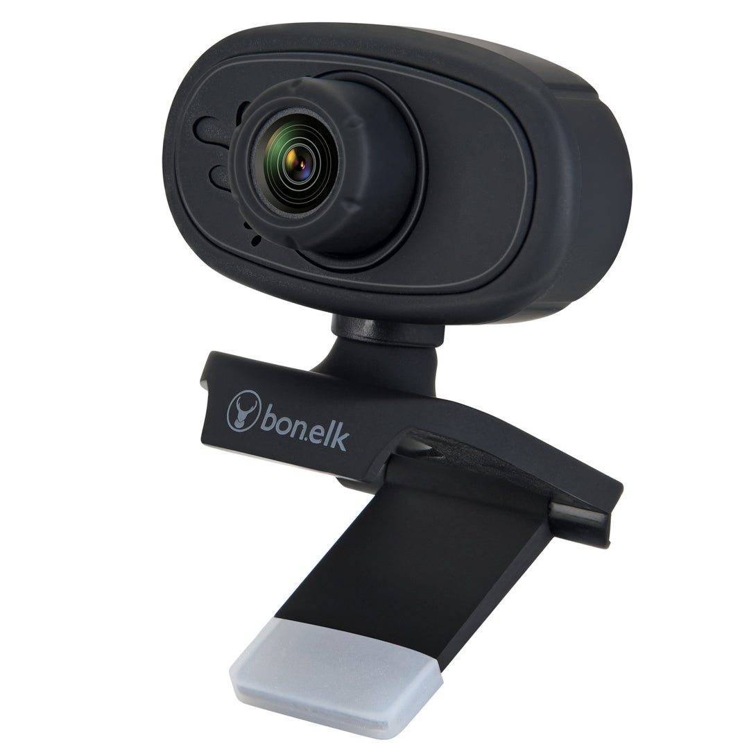 Bonelk USB Webcam, Clip On, 720p - Black