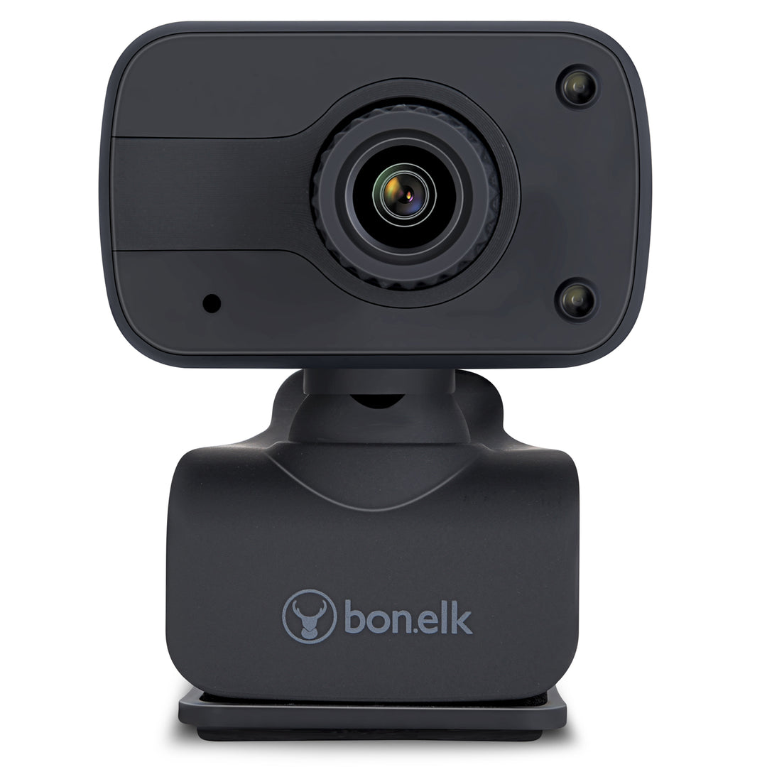 Bonelk USB Webcam, Clip On, 1080p - Black