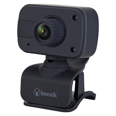Bonelk USB Webcam, Clip On, 1080p - Black