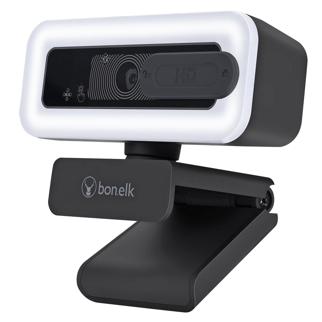 Bonelk USB Webcam Pro LED, Clip On, 1080p - Black