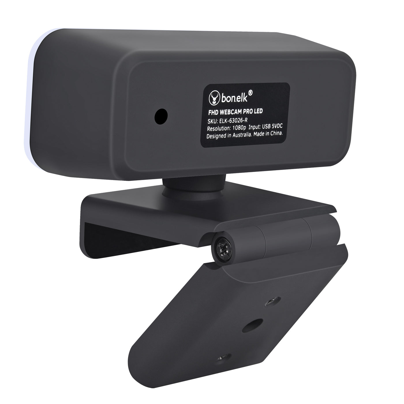 Bonelk USB Webcam Pro LED, Clip On, 1080p - Black