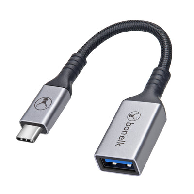 Bonelk Long-Life USB-C to USB-A Adapter (15cm)  - Space Grey