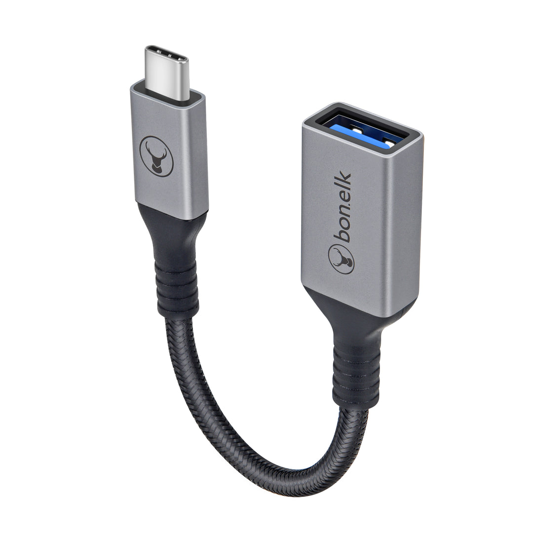 Bonelk Long-Life USB-C to USB-A Adapter (15cm)  - Space Grey